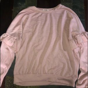 sweatshirt with ruffles on the sleeves